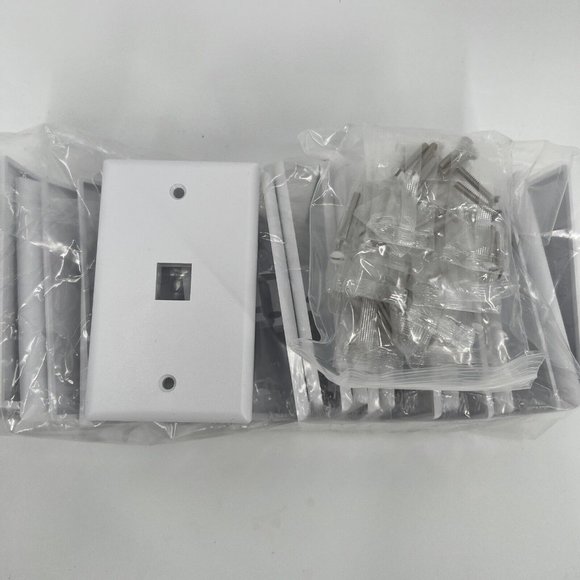 ICC 1-Gang Wall Switch Plate White Single 1-Port Ethernet LOT OF 25 Face Plates - Picture 1 of 6